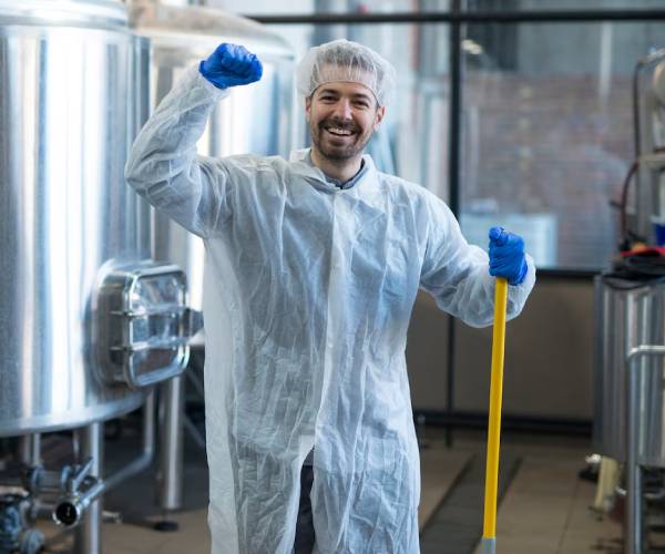 Expert industrial cleaners maintaining safe and hygienic workspace