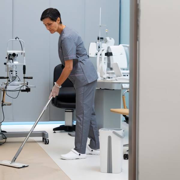 Professional medical centre clinic cleaning with sanitised treatment rooms